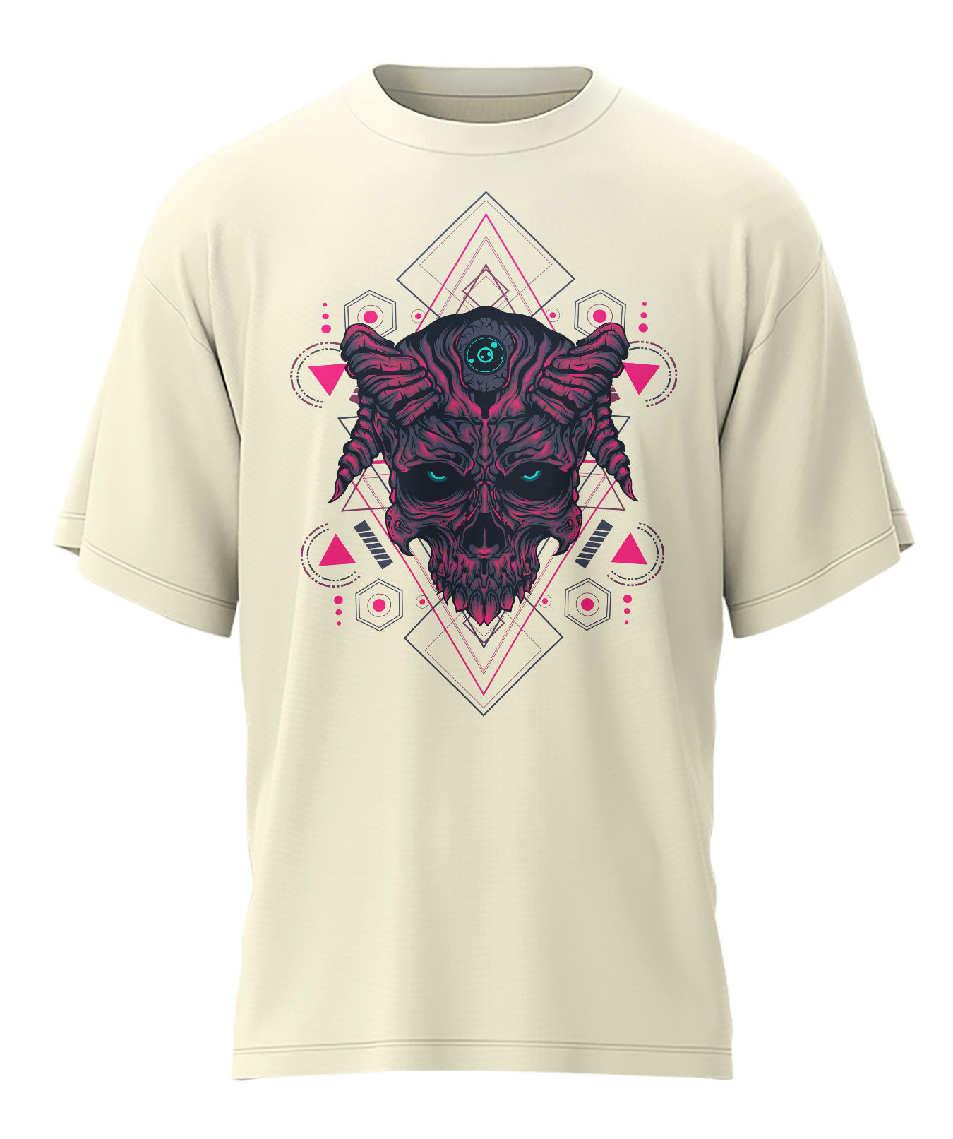 Skull - Fantasy - 240gsm French Terry Oversized T-shirts, Biowashed