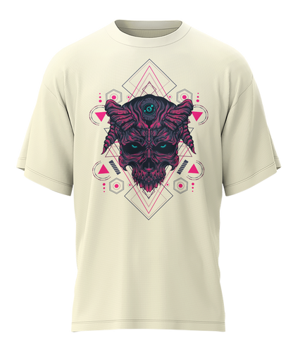 Skull - Fantasy - 240gsm French Terry Oversized T-shirts, Biowashed