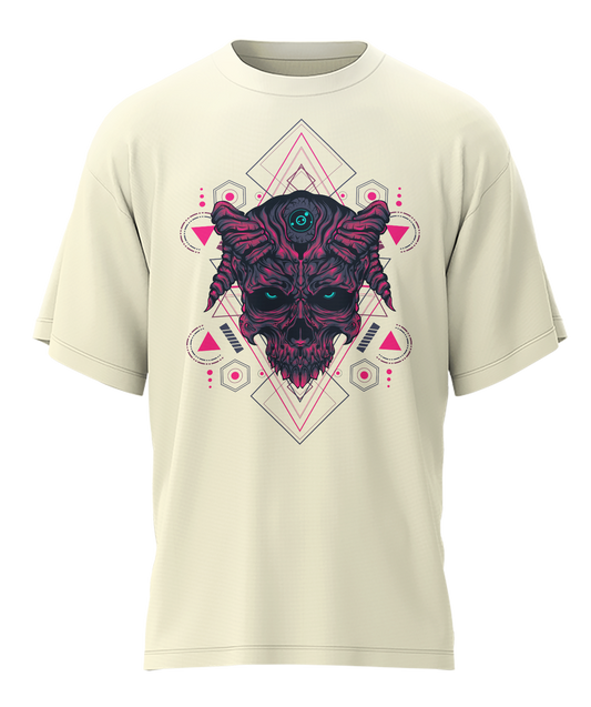 Skull - Fantasy - 240gsm French Terry Oversized T-shirts, Biowashed