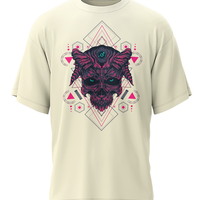 Skull - Fantasy - 240gsm French Terry Oversized T-shirts, Biowashed