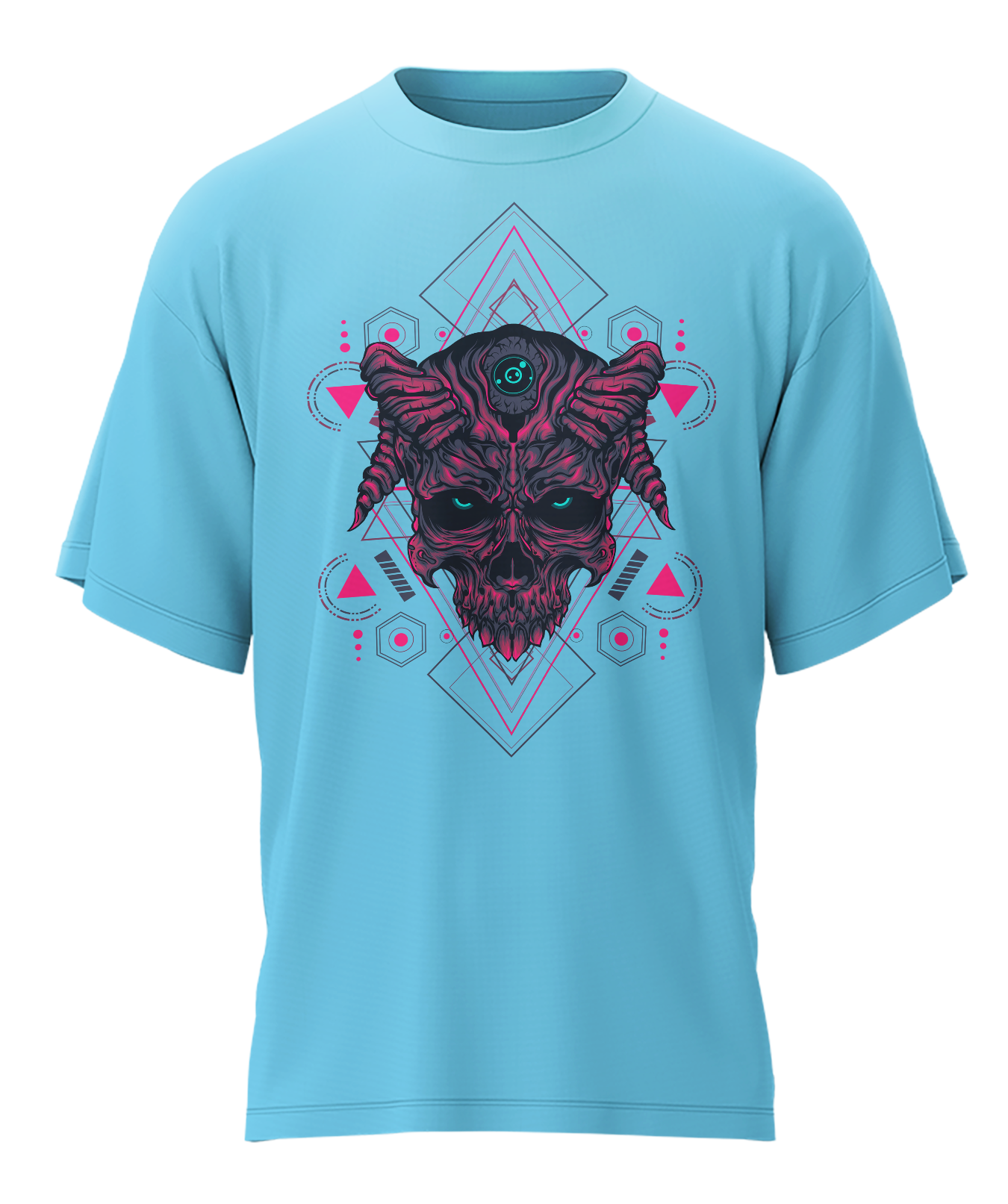 Skull - Fantasy - 240gsm French Terry Oversized T-shirts, Biowashed
