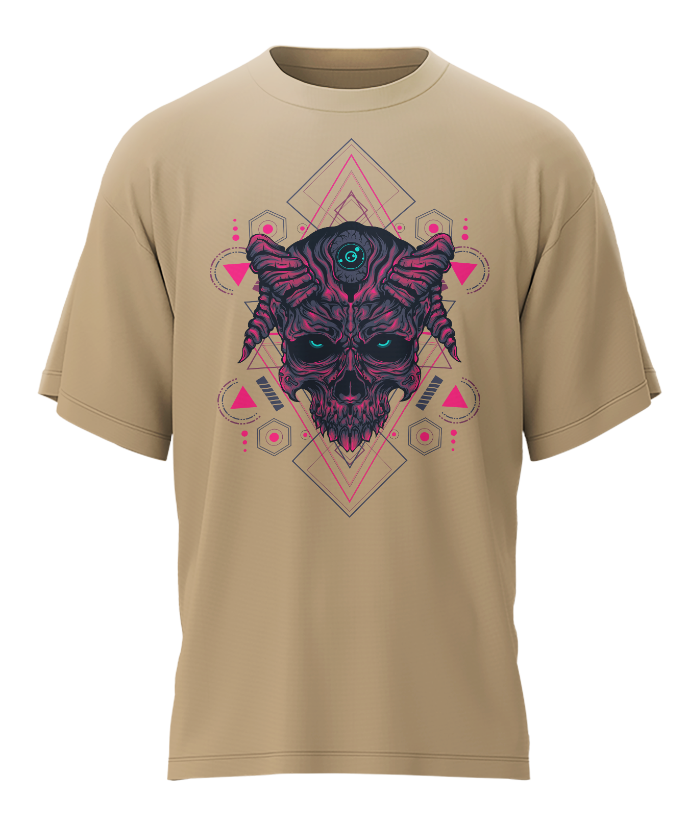 Skull - Fantasy - 240gsm French Terry Oversized T-shirts, Biowashed