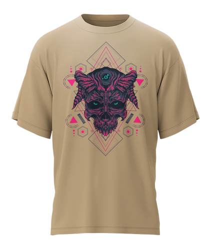 Skull - Fantasy - 240gsm French Terry Oversized T-shirts, Biowashed