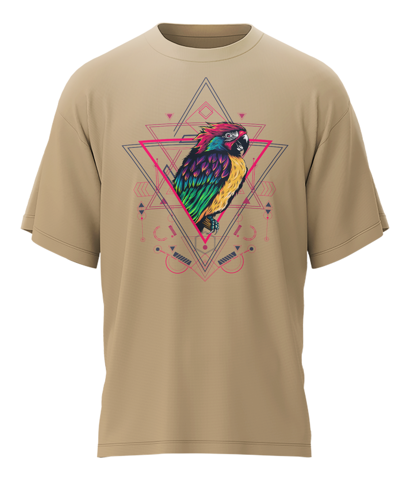 Parrot - Fantasy - 240gsm French Terry Oversized T-shirts, Biowashed