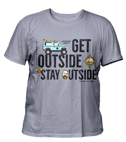 Get Outside - Travel - Premium 200gsm Cotton Regular T-shirts, Biowashed