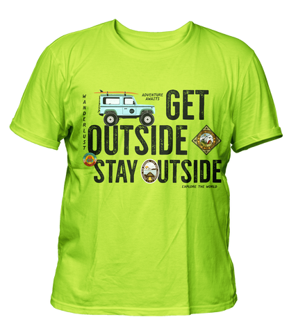Get Outside - Travel - Premium 200gsm Cotton Regular T-shirts, Biowashed
