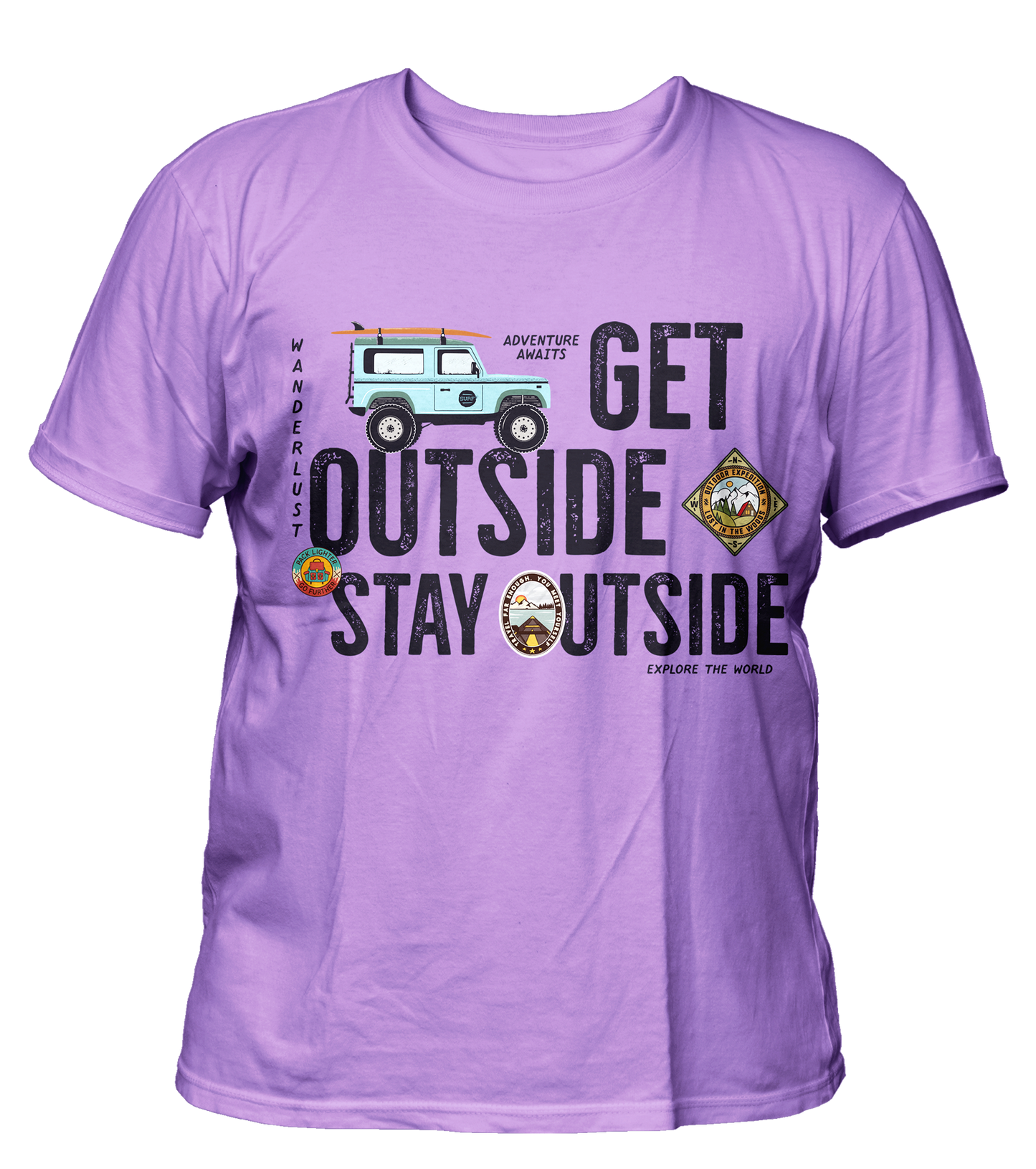 Get Outside - Travel - Premium 200gsm Cotton Regular T-shirts, Biowashed