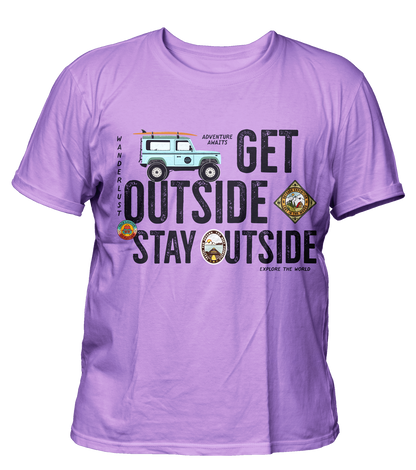 Get Outside - Travel - Premium 200gsm Cotton Regular T-shirts, Biowashed