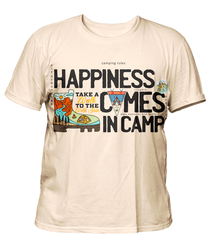 Camping - Travel - Premium 200gsm Cotton Regular T-shirts, Biowashed