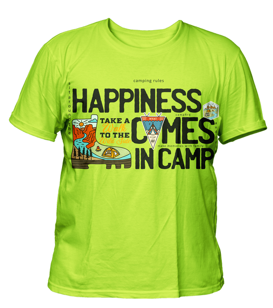 Camping - Travel - Premium 200gsm Cotton Regular T-shirts, Biowashed