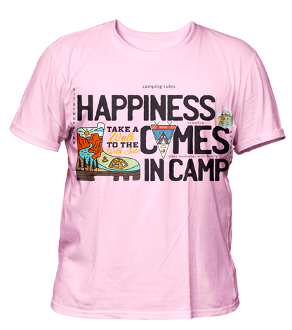 Camping - Travel - Premium 200gsm Cotton Regular T-shirts, Biowashed